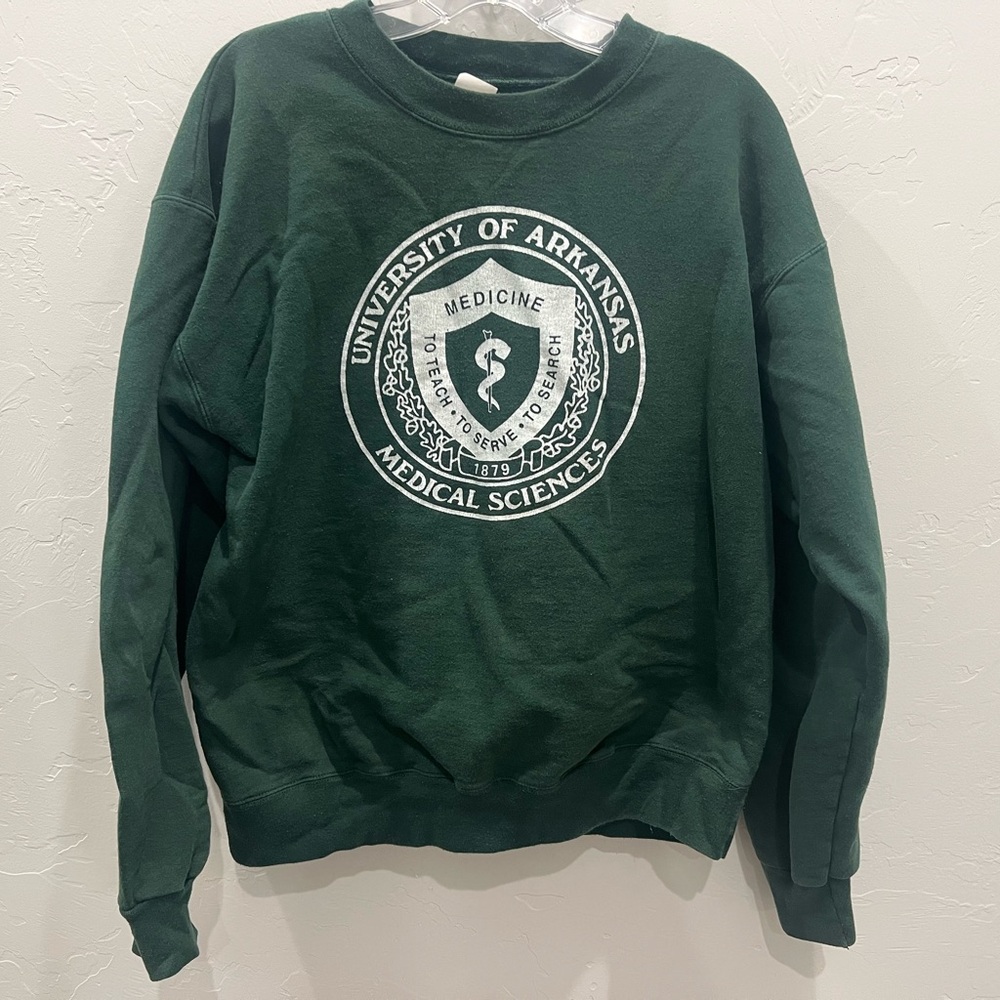 Vintage 90s University Of Arkansas Medical Sciences Medium Green Sweatshirt